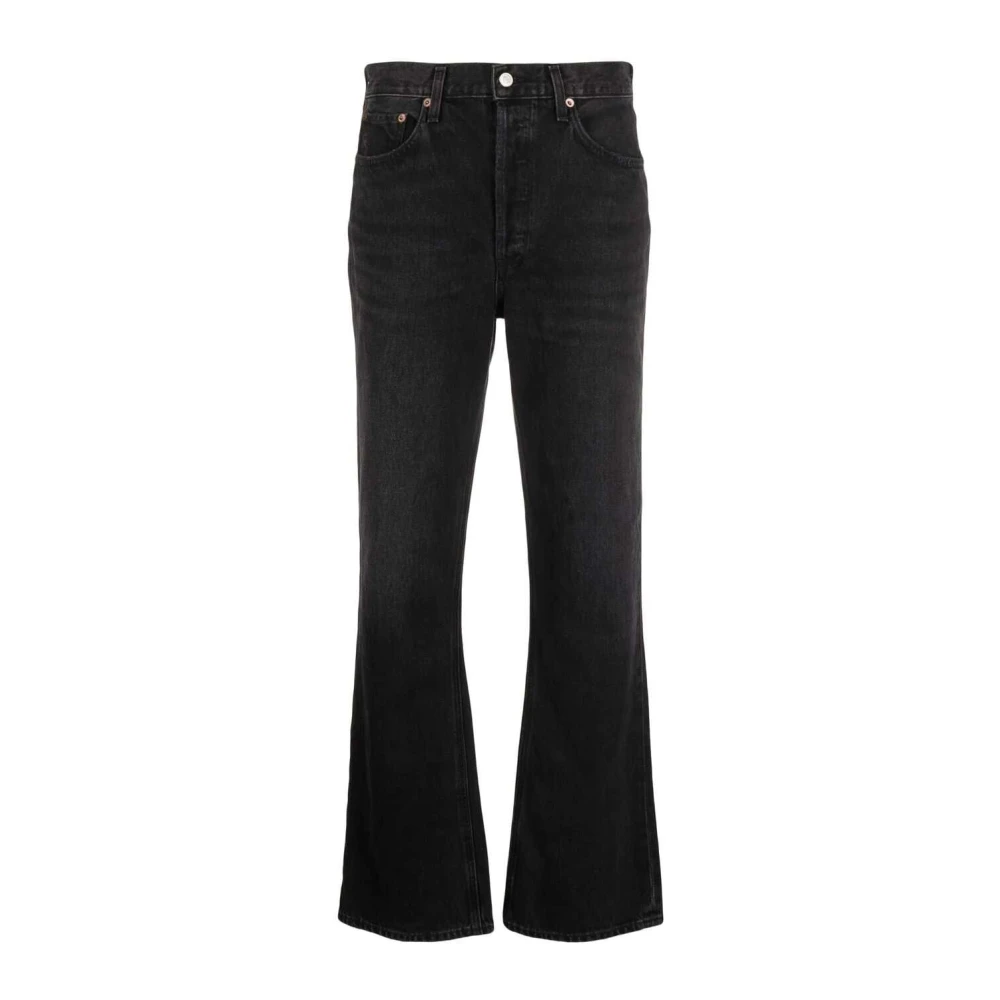 Agolde Zwarte straight-leg denim jeans Black Dames