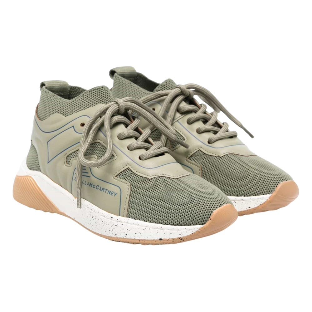 Stella Mccartney Unisex Green Lace Up Sock Trainers