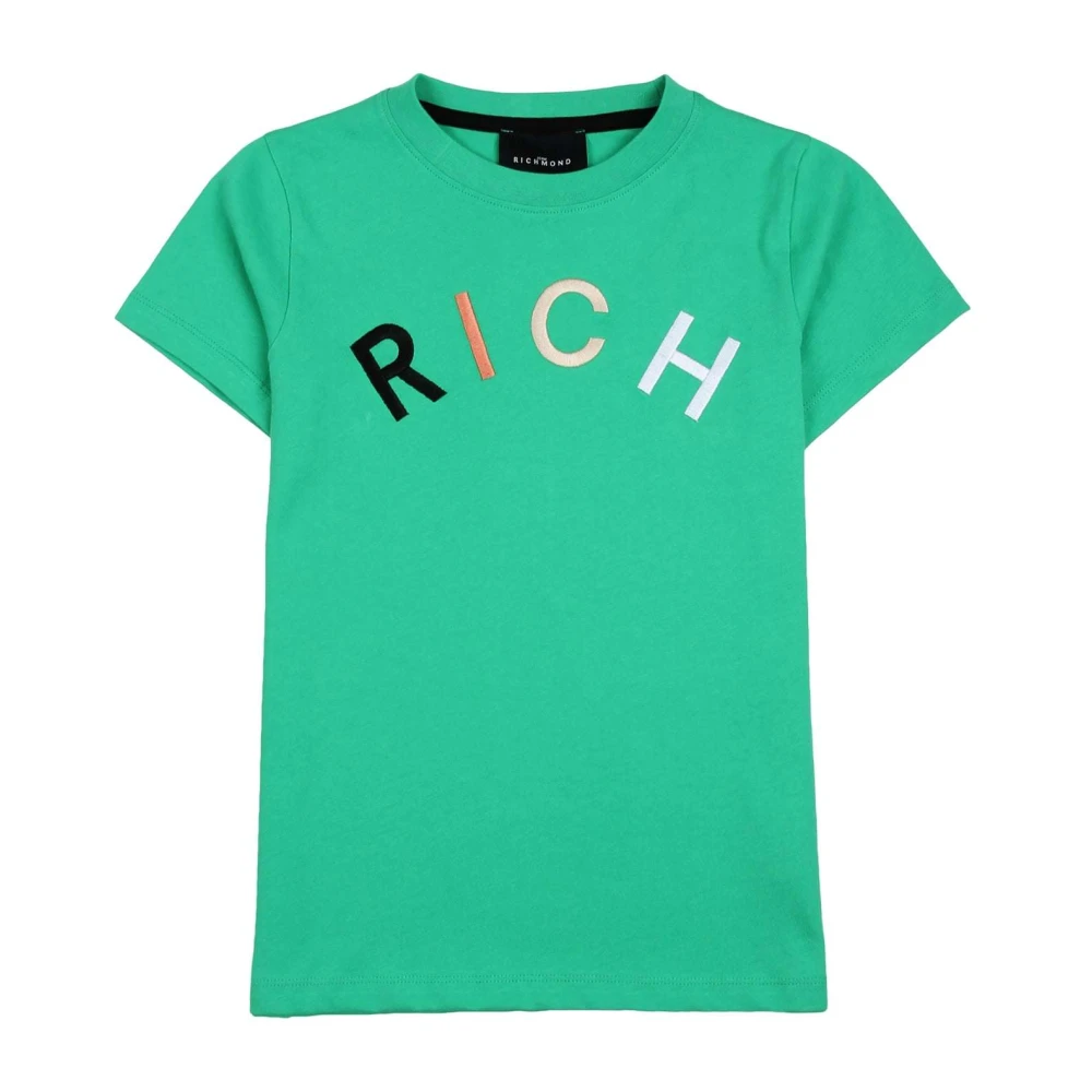 John Richmond Logo Fram Rund Hals T-shirt Green, Unisex