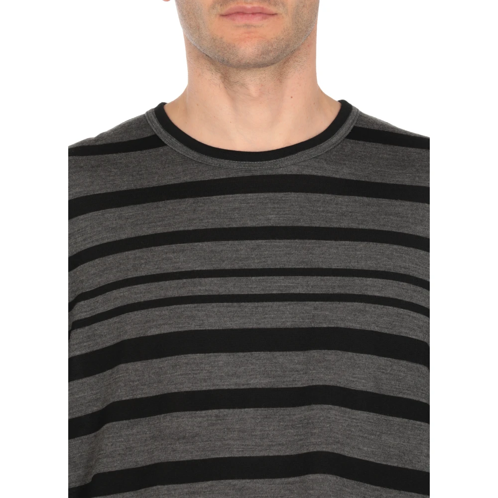 Junya Watanabe Gestreept wol T-shirt en Polo Gray Heren