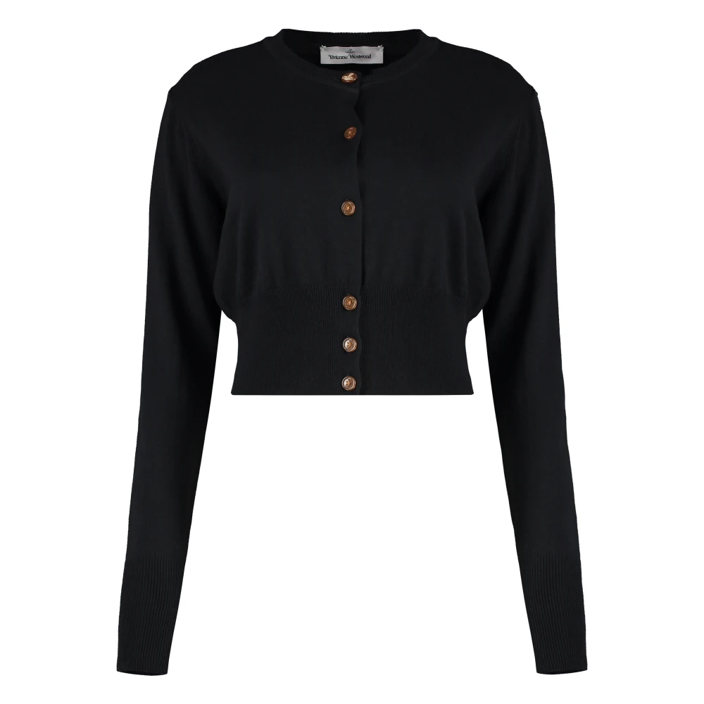 Vivienne Westwood Women's Black Bea Cropped Cardi - Cardigans - L - Knitwear