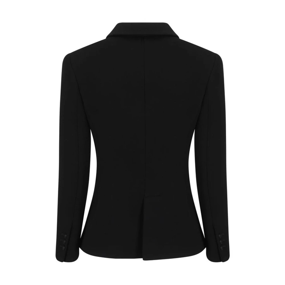 Giorgio Armani Double-Breasted Wollen Blazer met Revers Black Dames