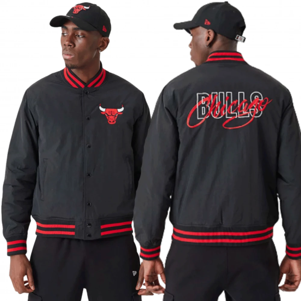 new era Chicago Bulls Bomberjack Rood Zwart Black Heren