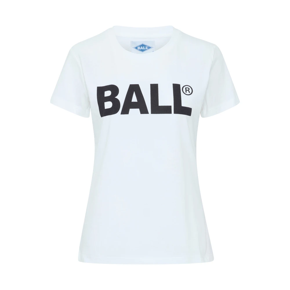 Ball Lång Dam T-shirt Topp Vit White, Dam
