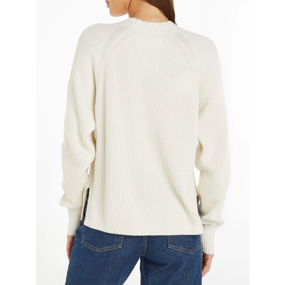 Calvin Klein Jeans Ivory Loose Fit Ribbed Sweater Beige Dames