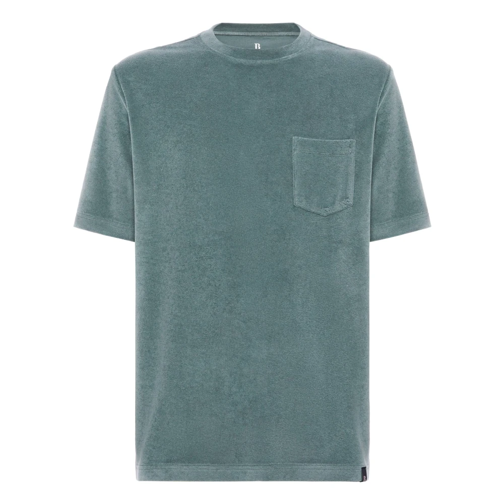 Boggi Milano Katoen Nylon T-shirt Green Heren