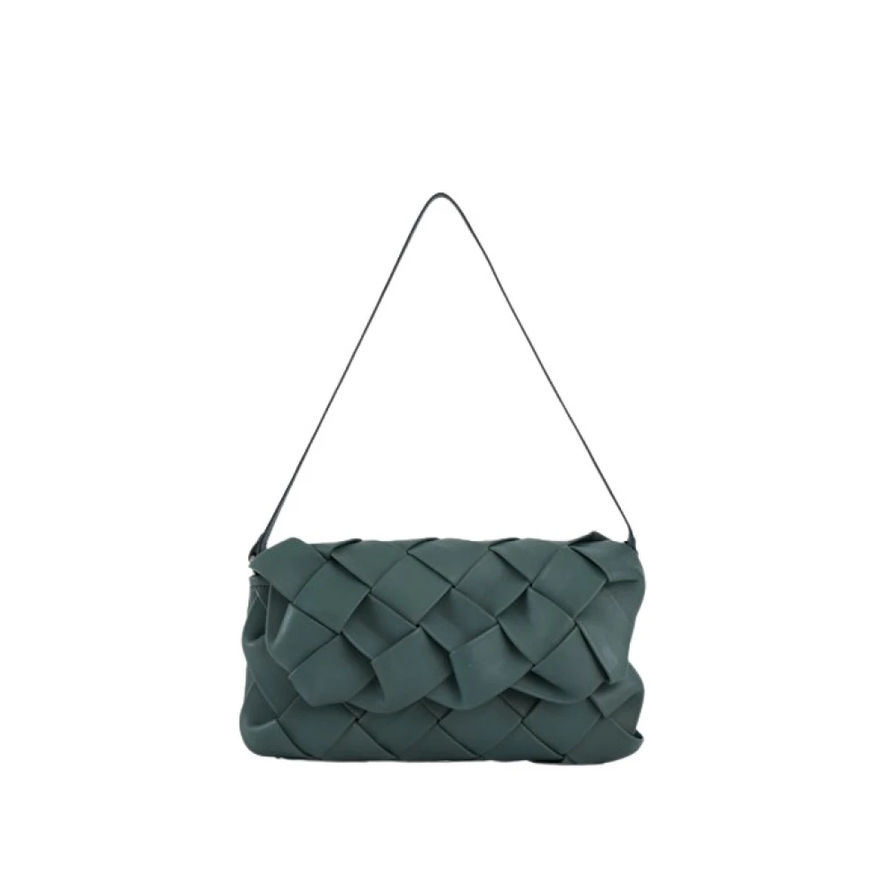 Malababa Handgeweven Leren Clutch Tas Green Dames