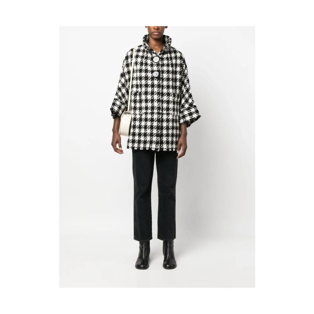 Charlott Geruit Patroon Crop Sleeve Jas Multicolor Dames