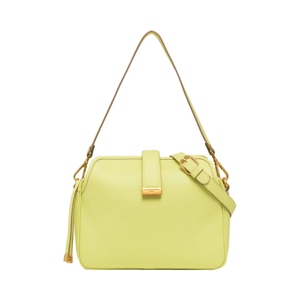 Gianni Chiarini Matt läder crossbody väska med magnetiskt stängning Green, Dam