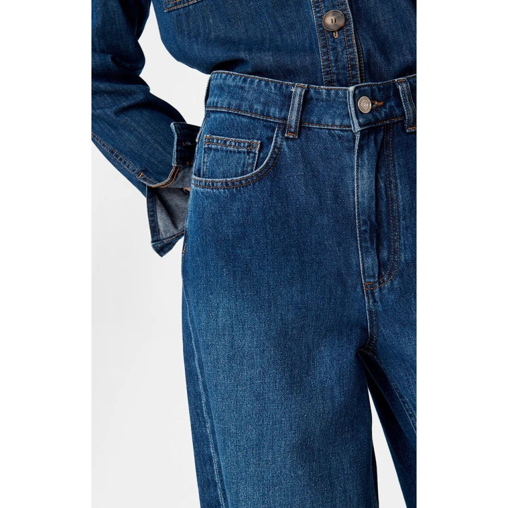 Vanessa Bruno Wijd uitlopende jeans met hoge taille Blue Dames