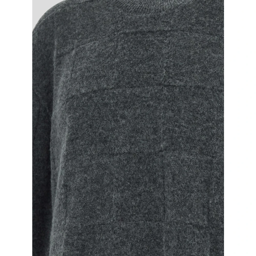 UMA Wang Gebreide Longsleeve Top in Gemengde Wol Gray Heren