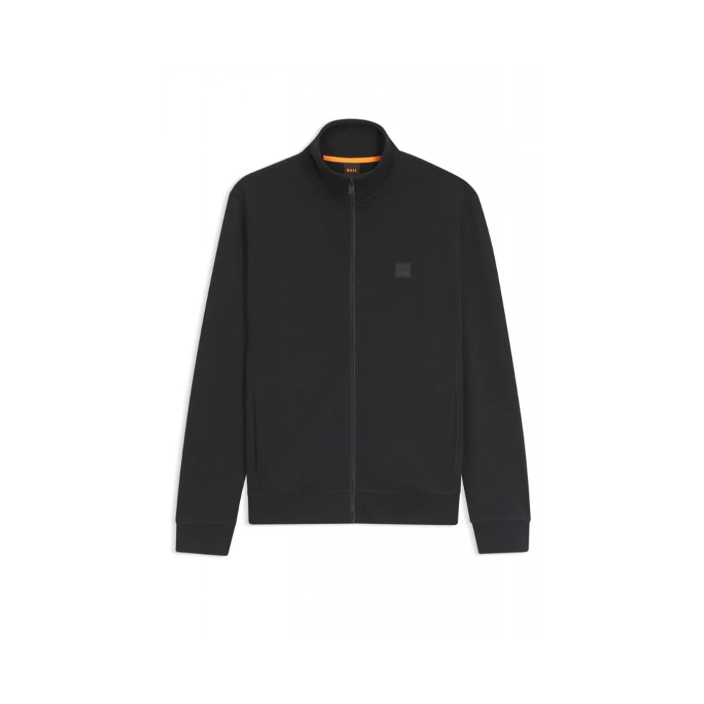 Boss Uomo Nero Giacca In Terry Di Cotone Con Toppa Con Logo - Immagine 2