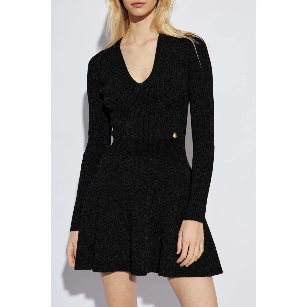 Balmain V-hals Jurk Black Dames