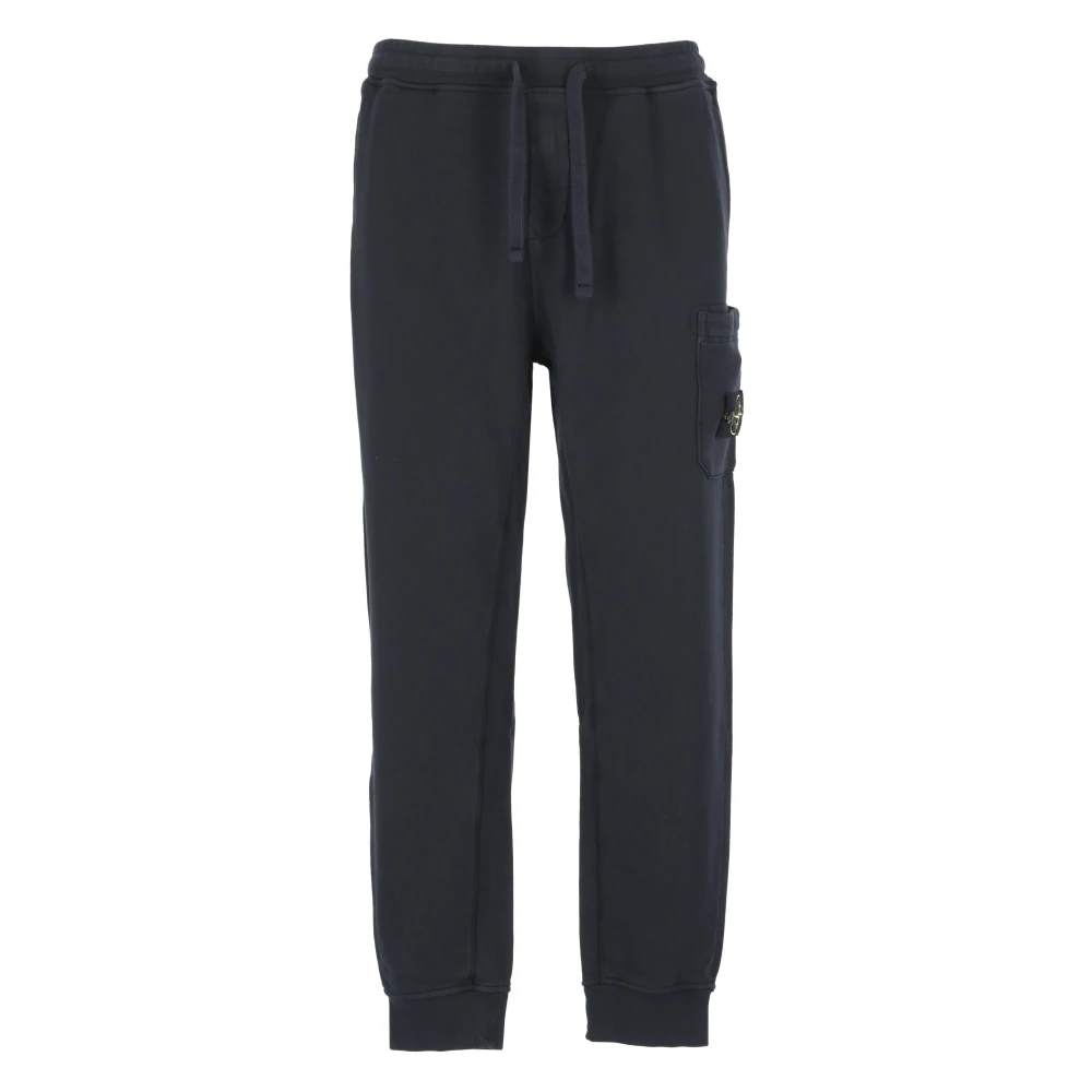 Stone Island Blauwe Katoenen Sweatpants met Zakken Blue Heren