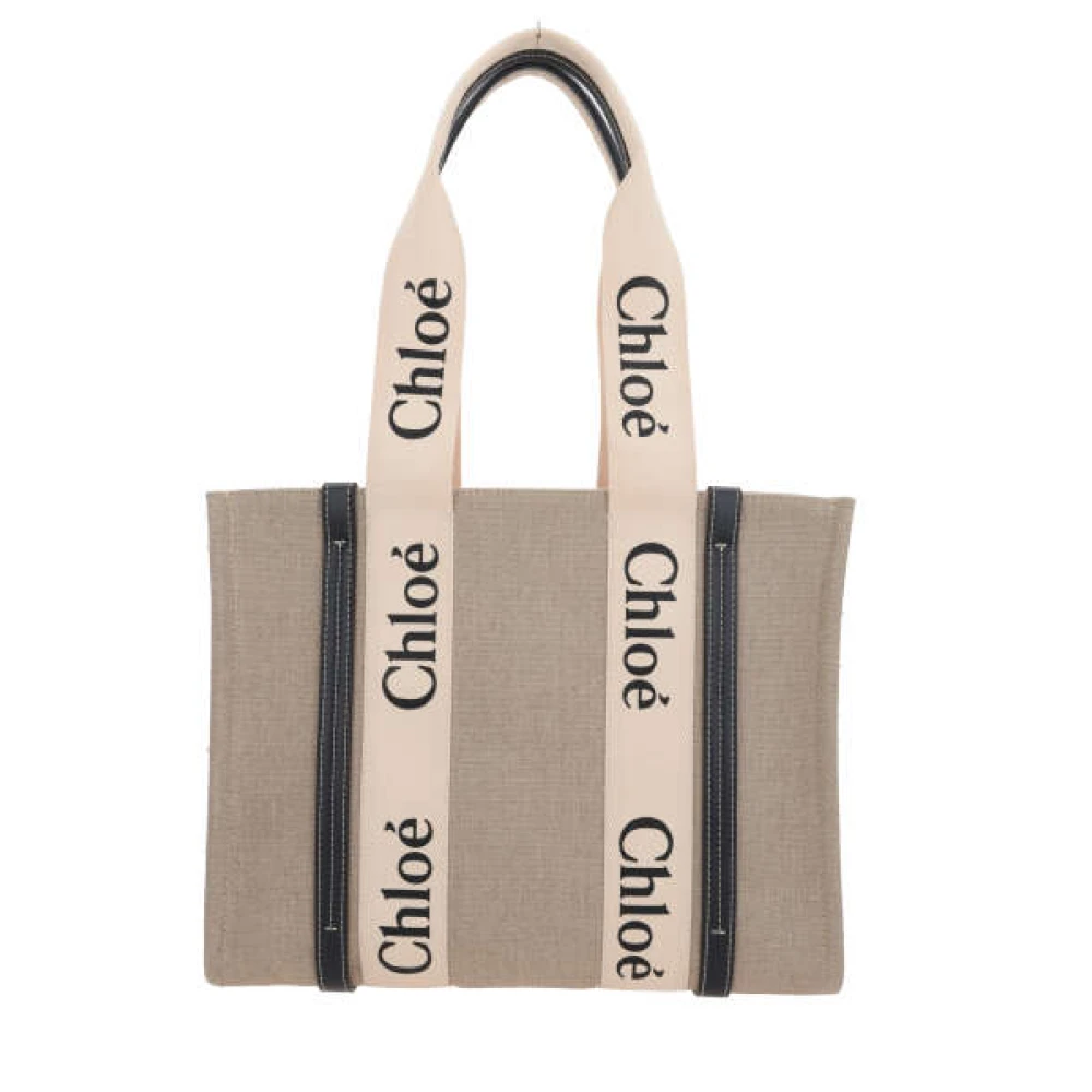 Chloé Blauwe Tote Tas met Leren Afwerking Multicolor Dames
