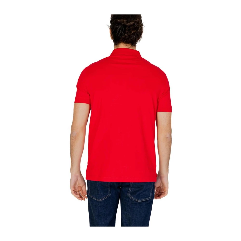 Emporio Armani Katoenmix poloshirt met korte mouwen Red Heren