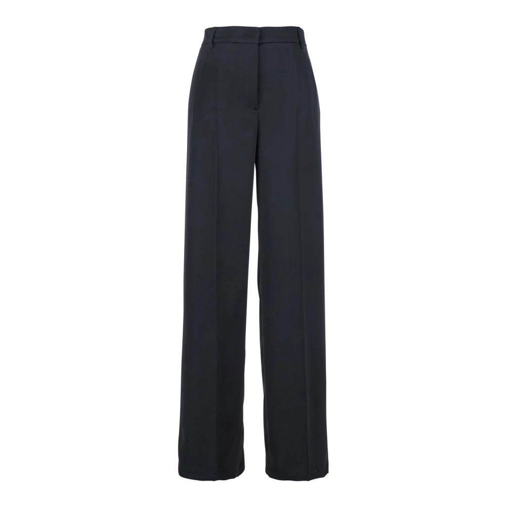 Plain Units Blauwe Op Maat Gemaakte Satijnen Broek voor Vrouwen Blue Dames