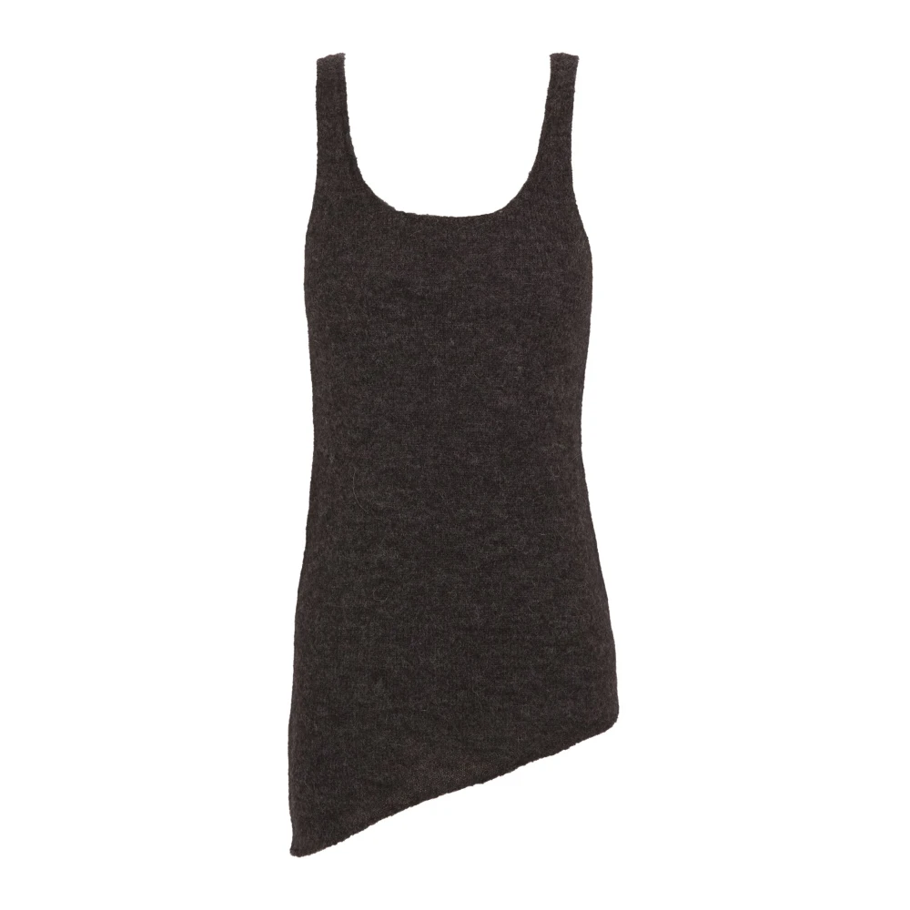 Cortana Alpaca Merino Zijde Grafiet Top Black Dames