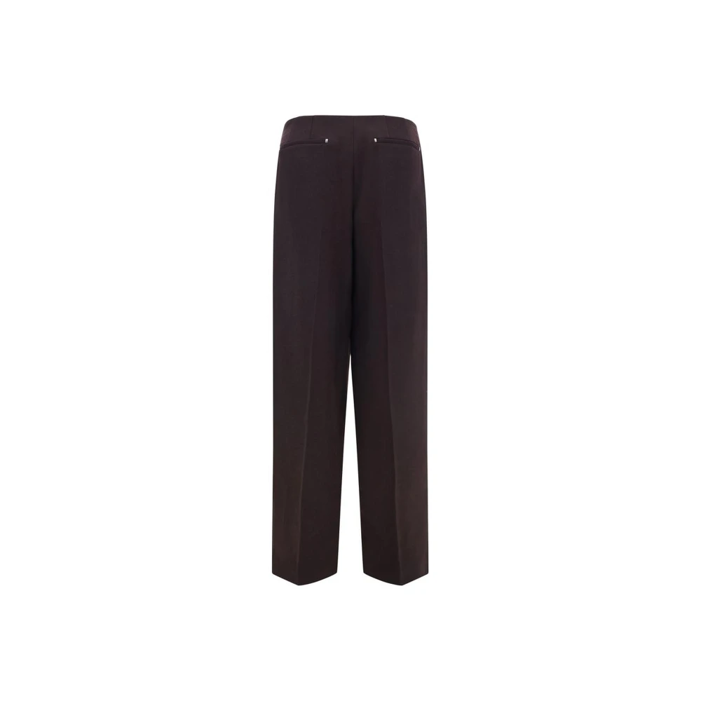 Fendi Wollen broek met voorste knoop en rits Purple Dames
