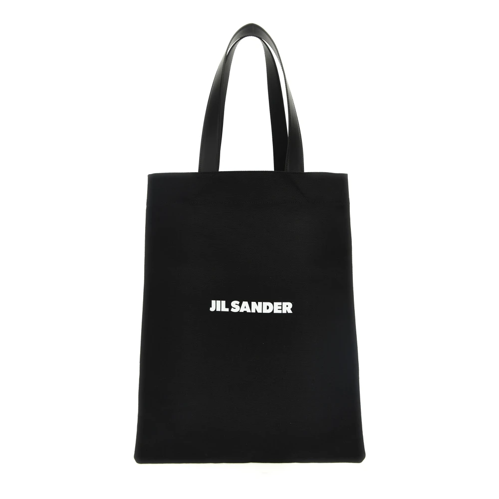 Jil Sander Women's Black Shopping Bags, One Size, Flat Shopper Tote Bag