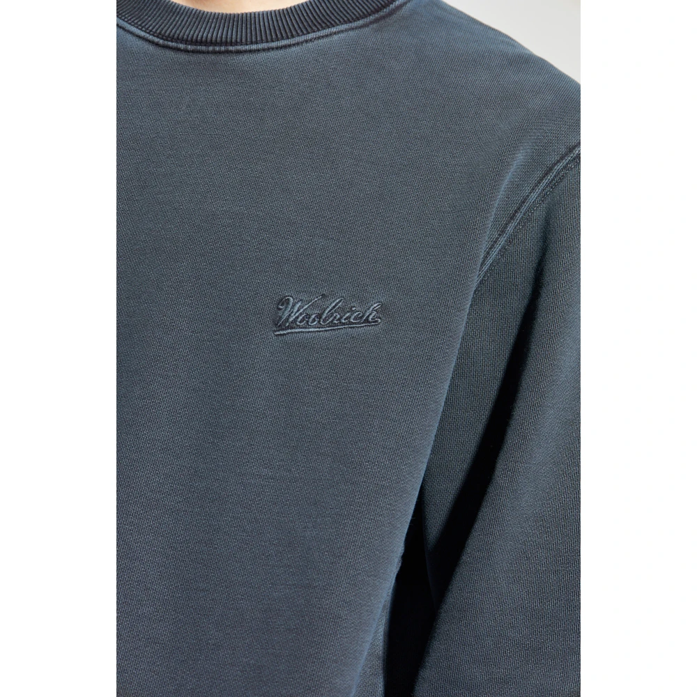 Woolrich Sweatshirt met geborduurd logo Gray Heren