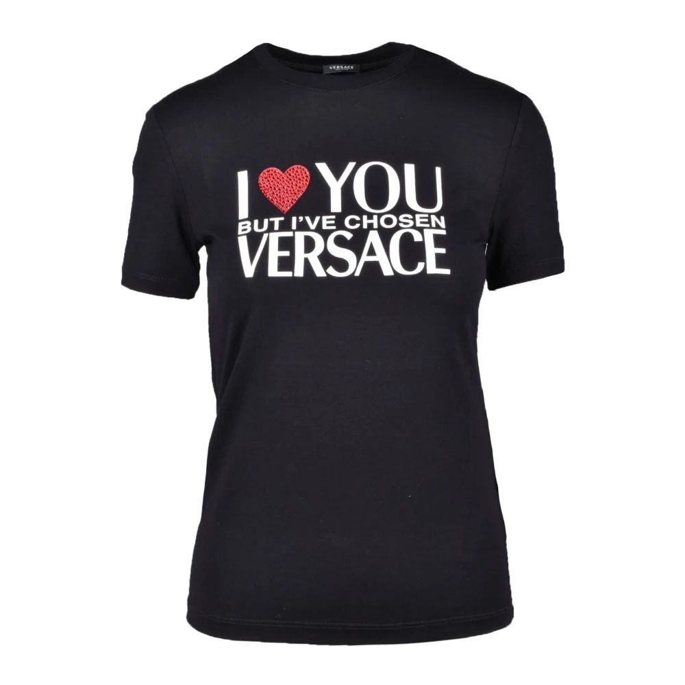 Versace Katoenen T-shirt Collectie Black Dames