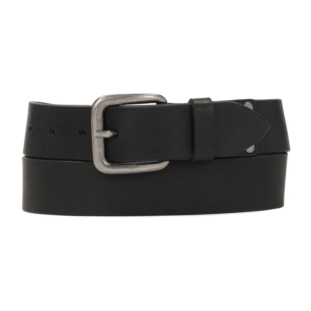 Kazar Hombre Negro - Cinturón Con Hebilla Plateada - Accessories - 105 Cm