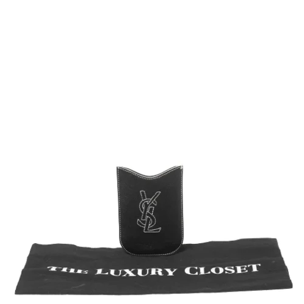 Yves Saint Laurent Vintage Pre-owned Leather home-office Black Dames