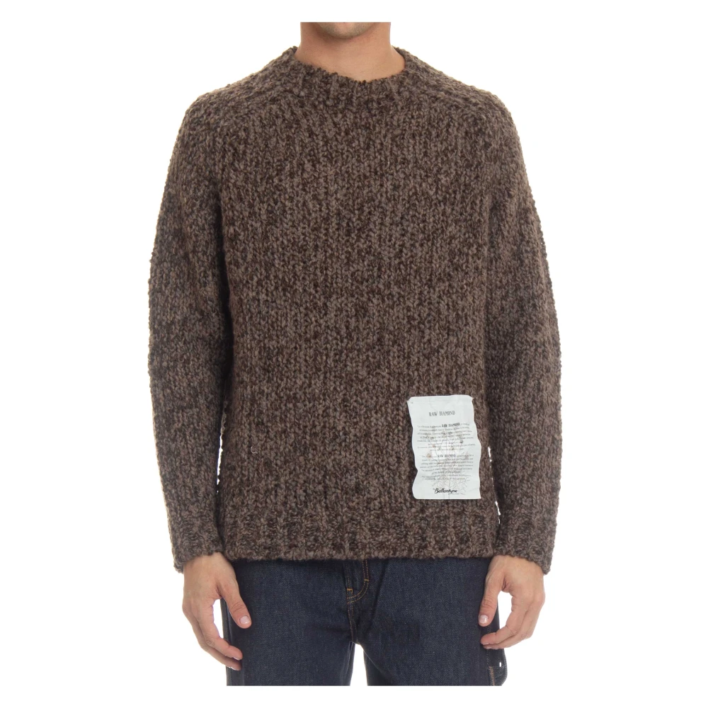 Ballantyne Bruine Wol-Alpaca Sweater Raw Diamond Brown Heren