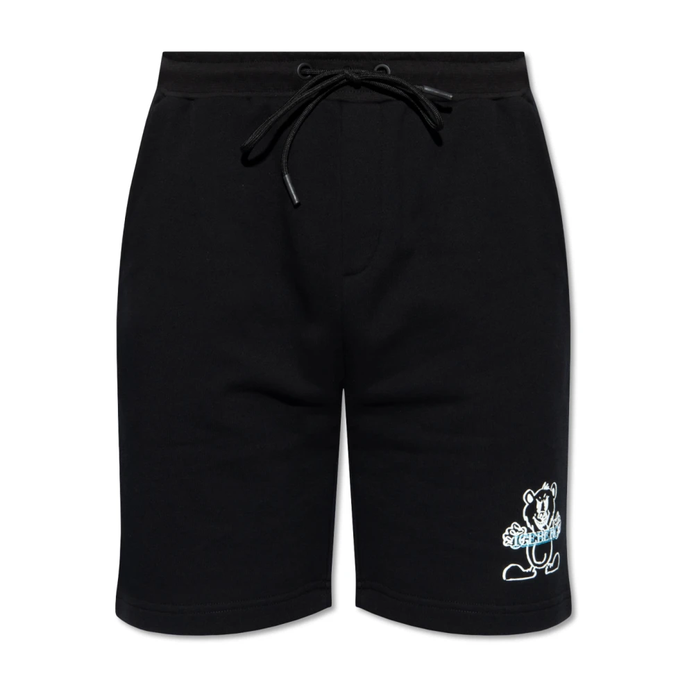Iceberg Zwarte Katoenen Shorts voor Heren Black Heren