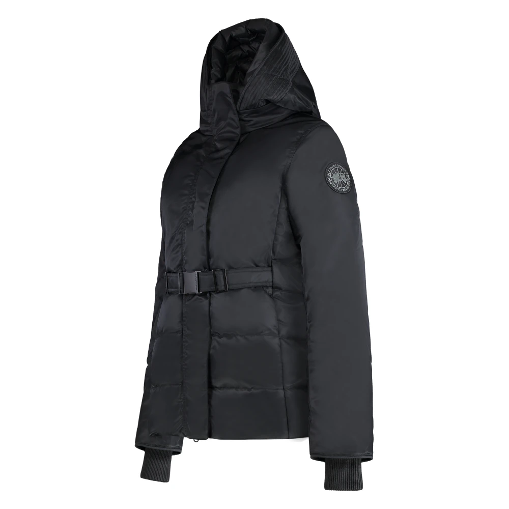Canada Goose Technische Stof Hoodie met Ganzendons Black Dames
