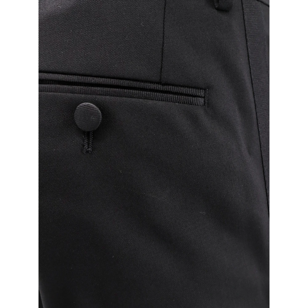 Dolce & Gabbana Luxe Wol Zijden Tuxedo Broek Black Heren