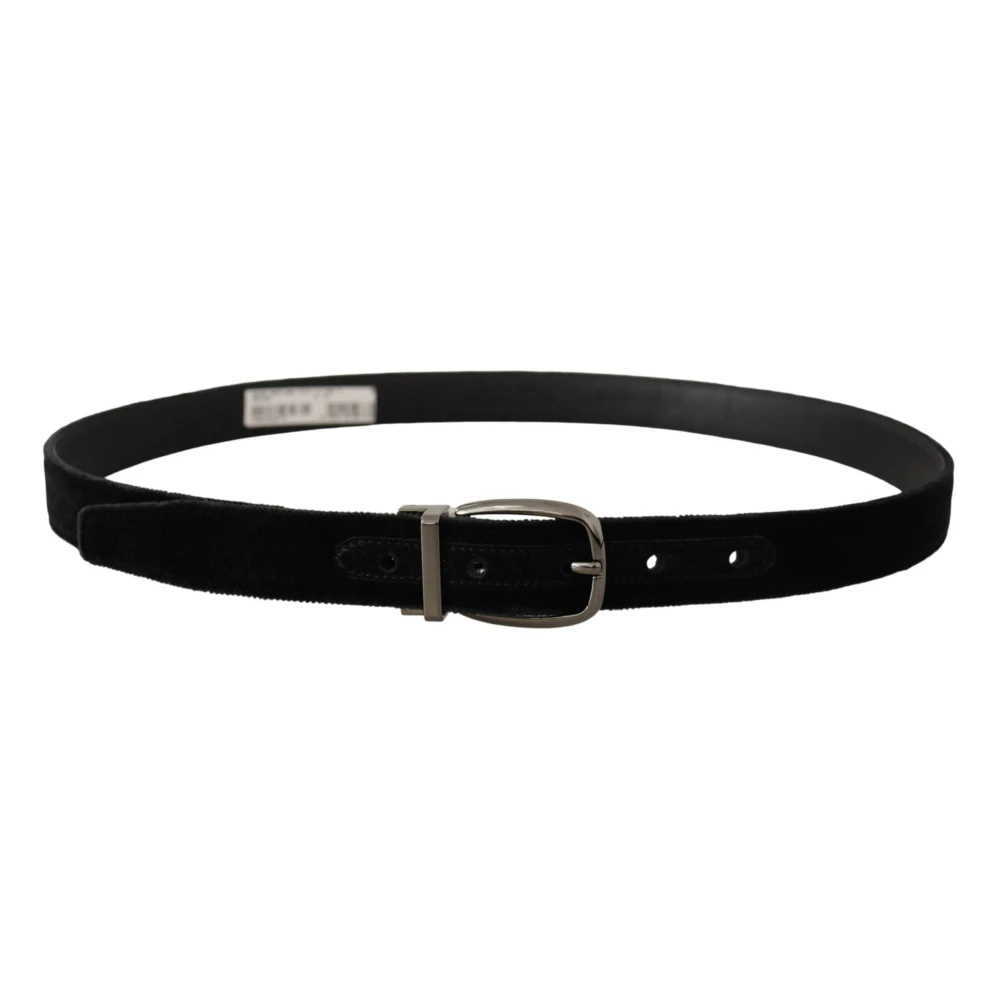 Dolce & Gabbana Elegante Designer Fluweel Riem Black Heren