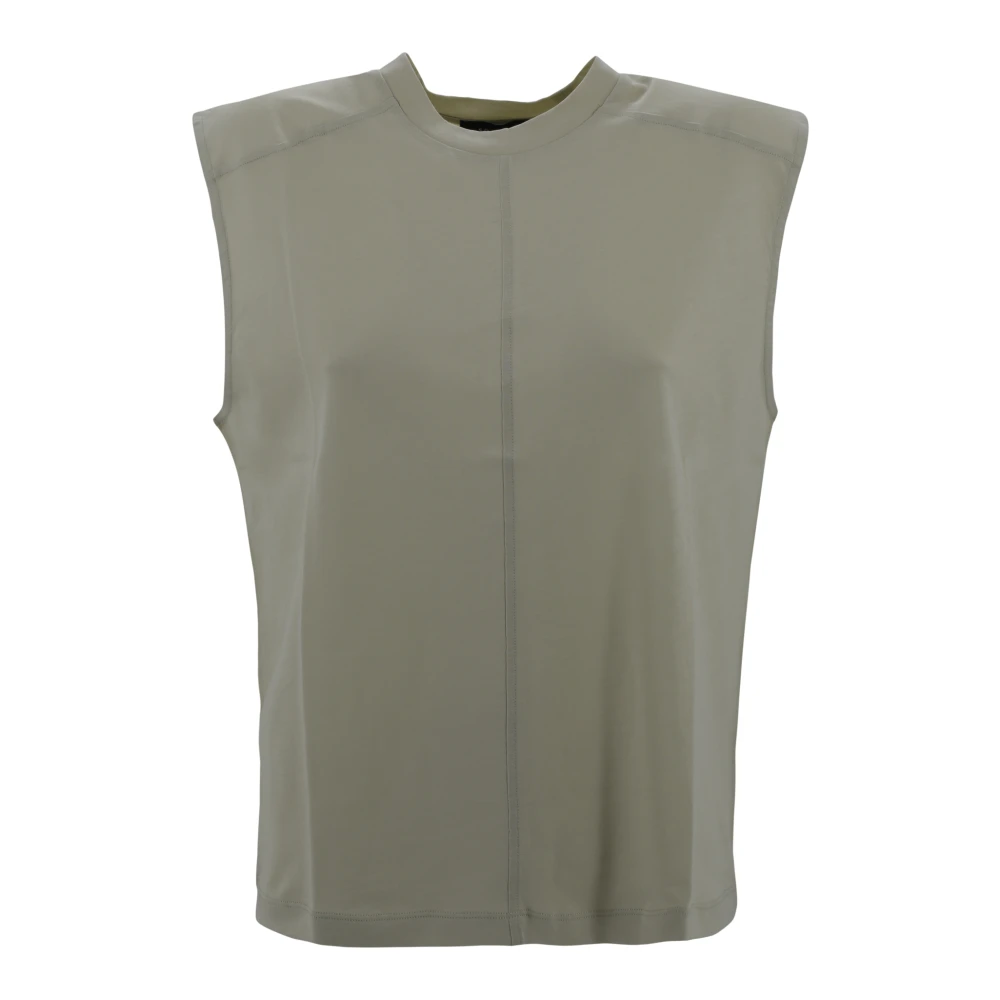 Soeur Groene Mouwloze Crew Neck T-shirt Green Dames