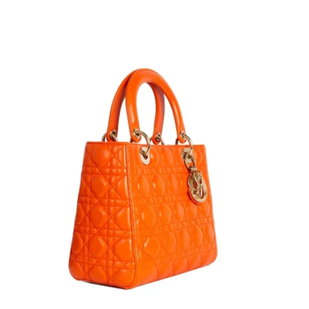 Dior Vintage Pre-owned Leather dior-bags Orange Dames