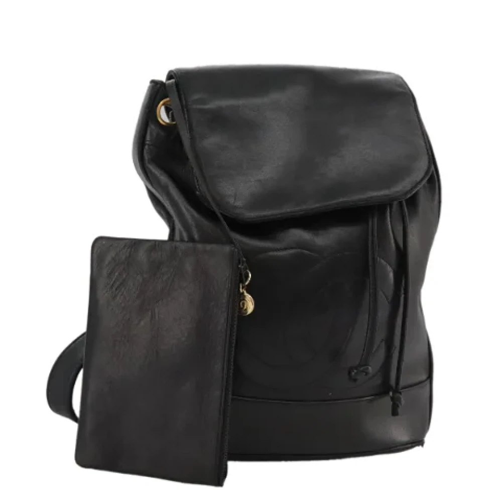 Chanel Vintage Pre-owned Leather crossbody-bags Black Dames