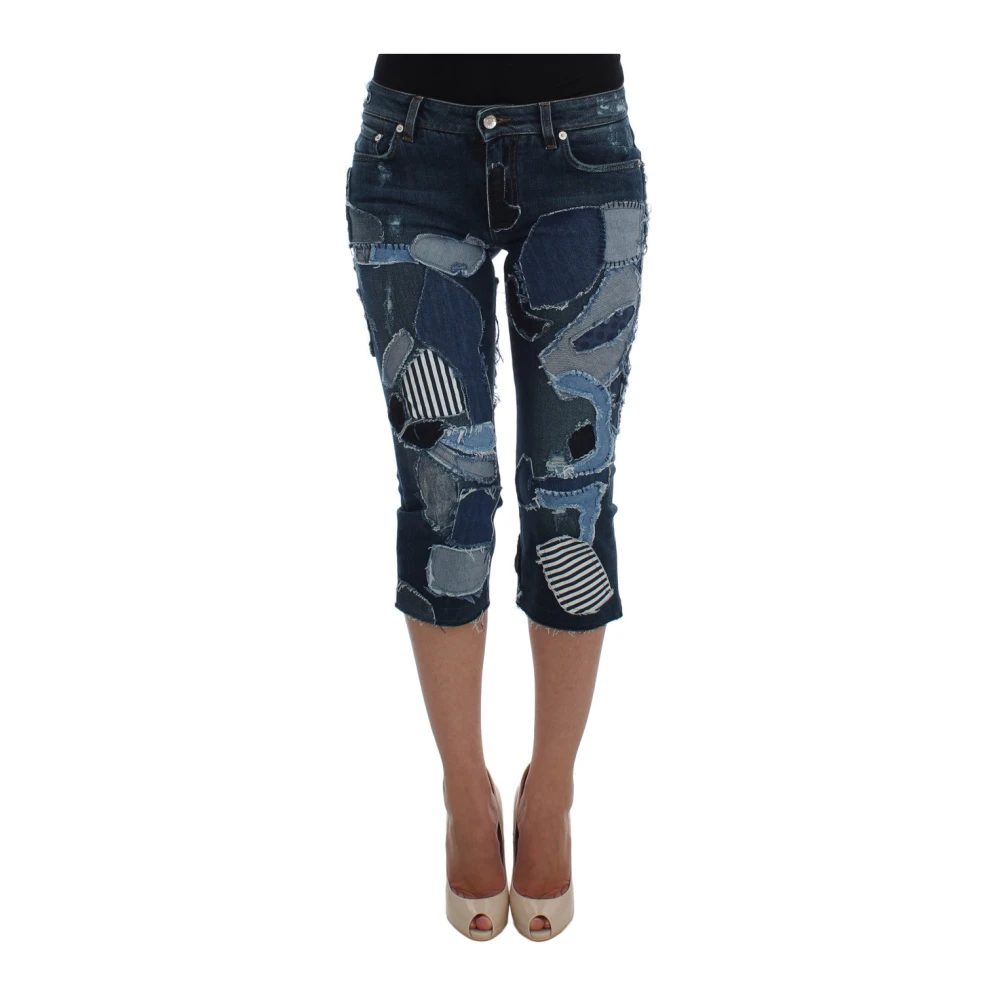 Dolce & Gabbana Women's Blue Chic Patchwork Denim Shorts