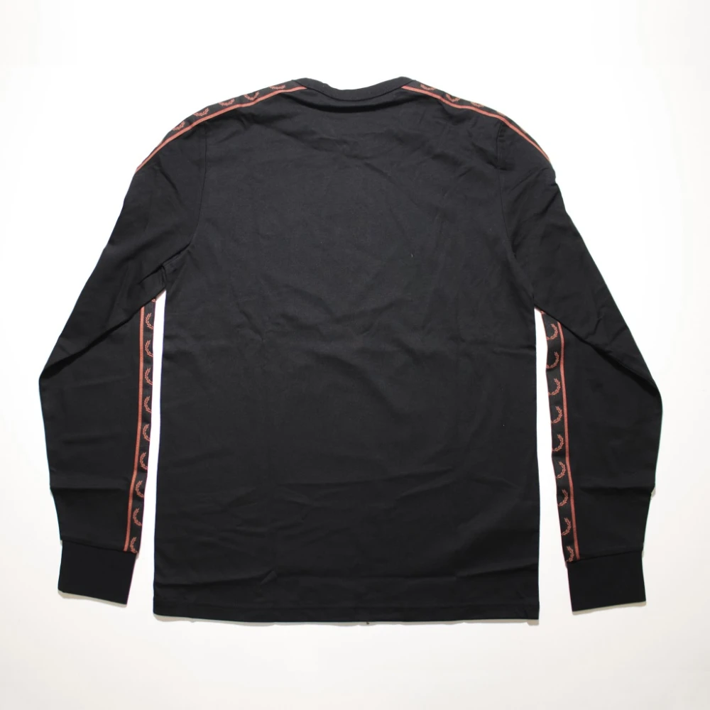 Fred Perry Taped Long Sleeve Tee Black Dames