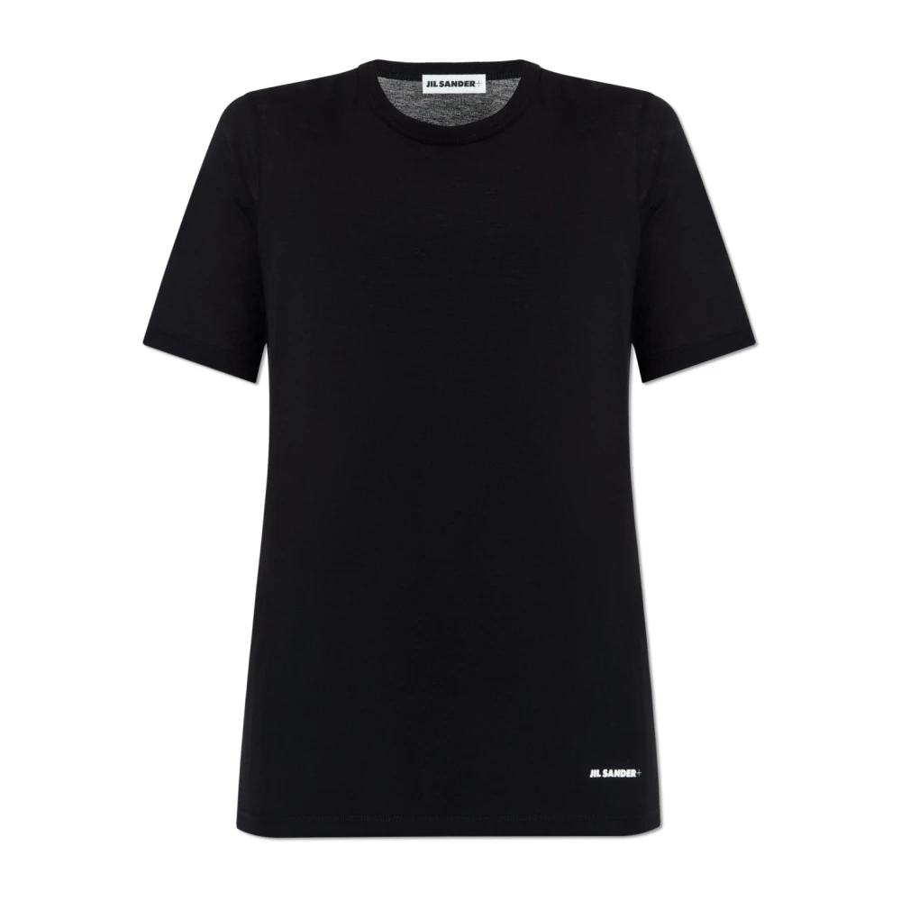 Jil Sander T-shirt met logo Black Dames