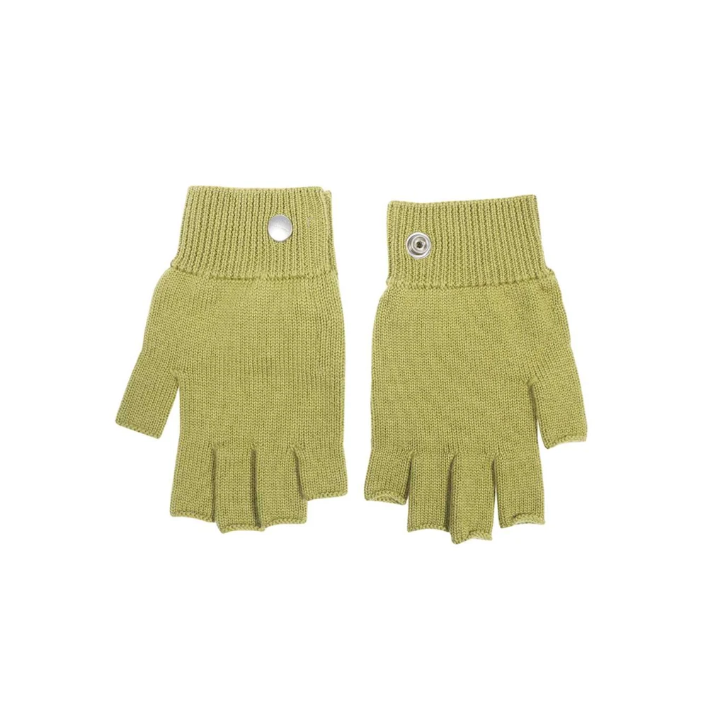 Rick Owens Geribbelde wollen handschoenen Green Heren