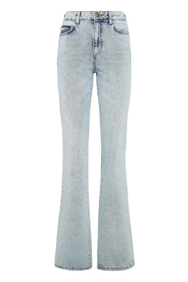Denim High wasted flare Skull