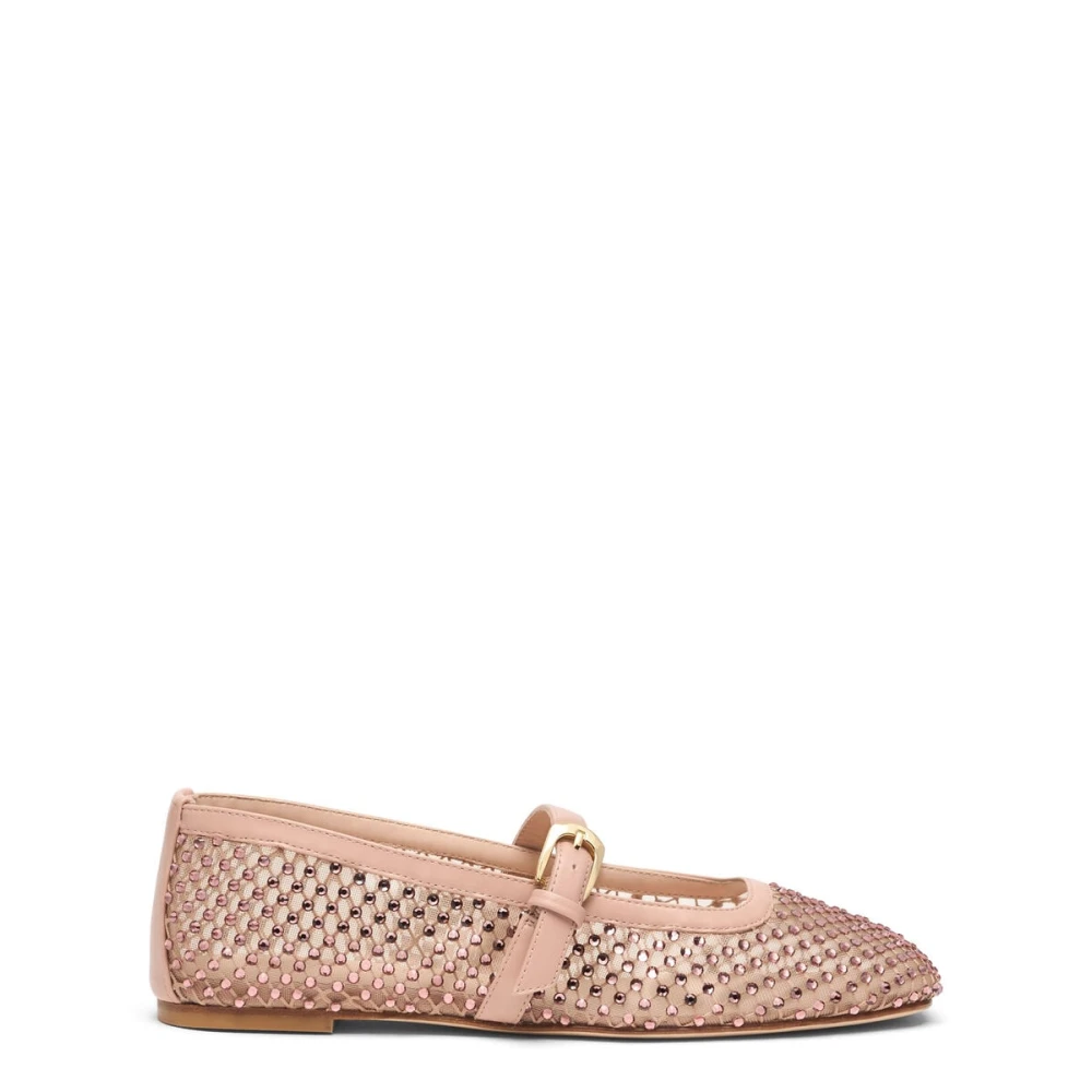 Stuart Weitzman Pink Bareitall Shine Mary Jane - Female - Ballerina Shoes - 8 Uk - Shoes
