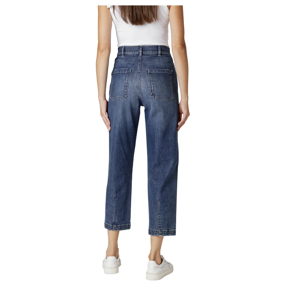 Eleventy Stretch katoenen denim broek Blue Dames