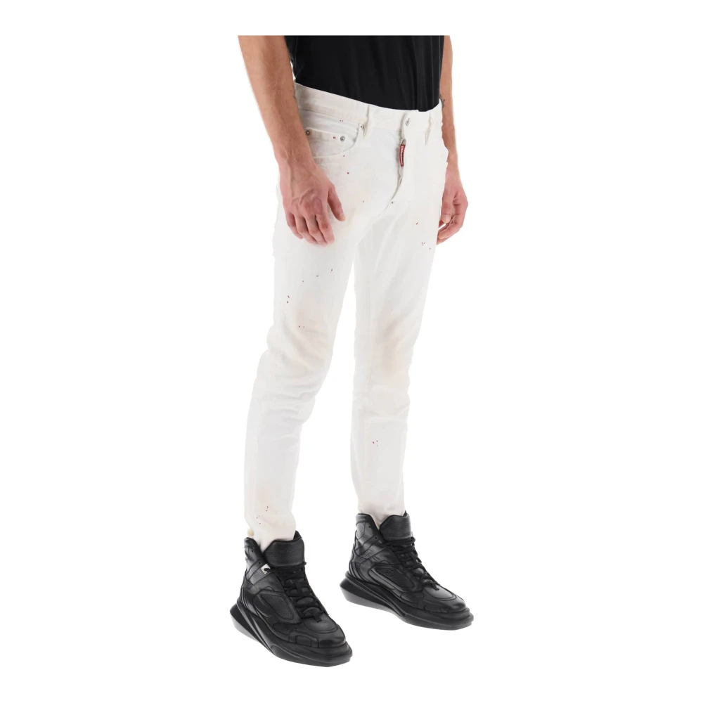 Dsquared2 Verfspat Skater Jeans White Heren