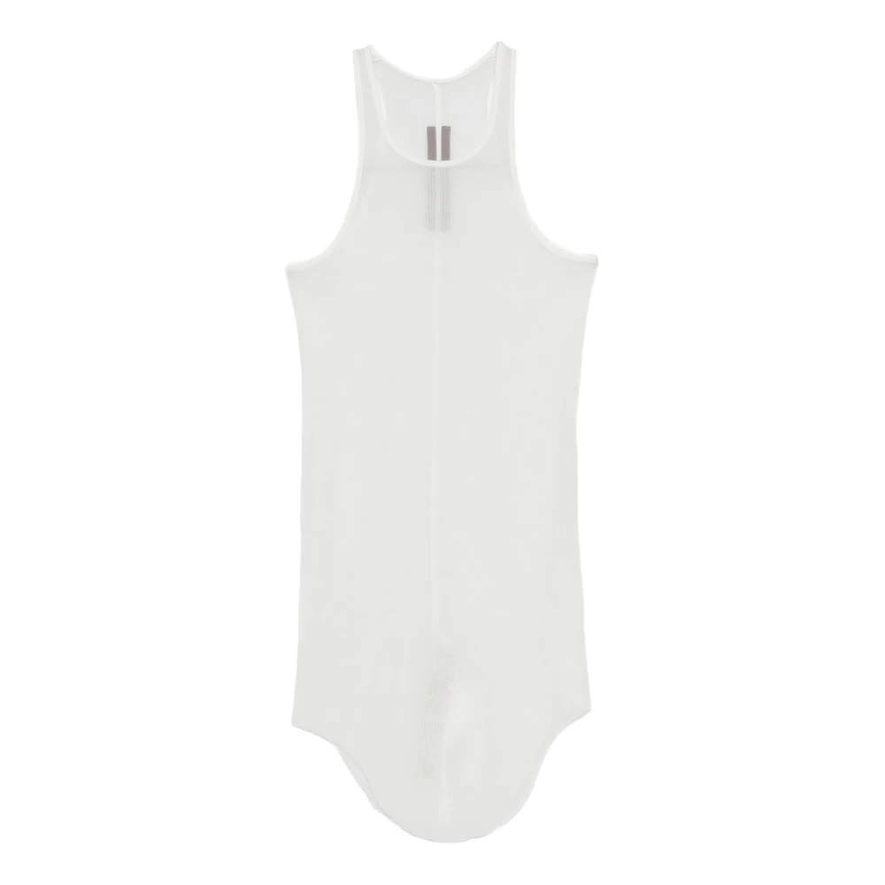 Rick Owens Women's White Basic Rib Tank - Sleeveless Tops - M - Tops