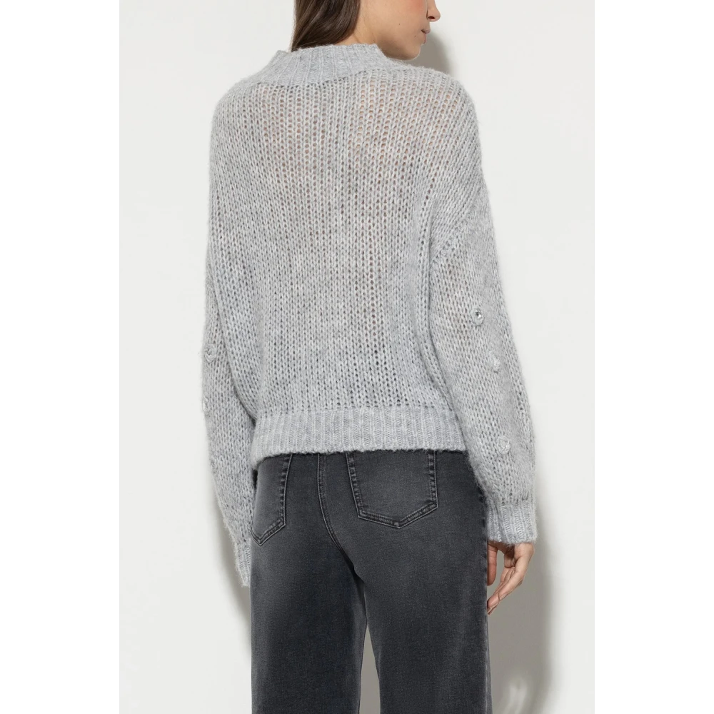 LUISA CERANO Gebreide trui met strass-details Gray Dames