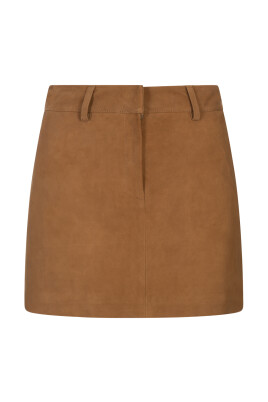 jupe-en-cuir-marron