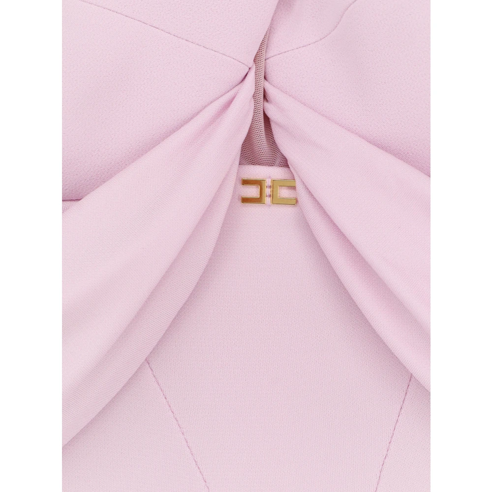 Elisabetta Franchi Rode Loper Lange Jurk met Splitten Pink Dames