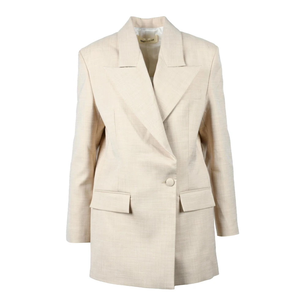 Nineminutes Elegante Jas met Polyester Mix Beige Dames