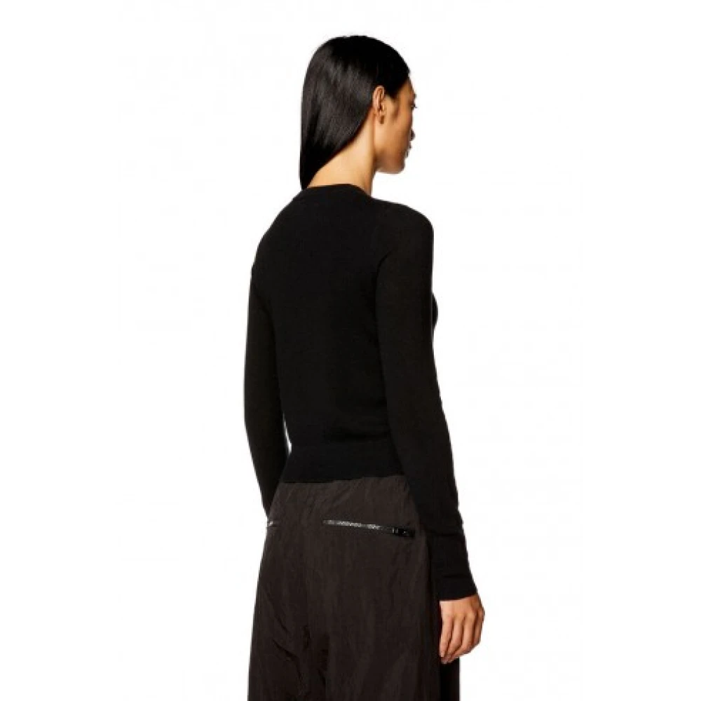 Diesel Luxe Wol Kasjmier Gebreide Top Black Dames
